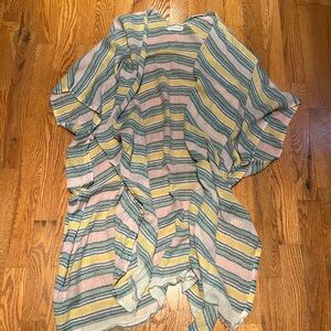 Anthropologie cotton cardigan cover up ruana one size